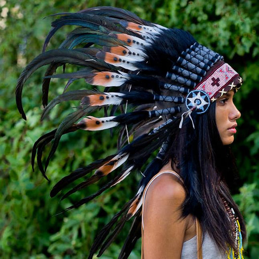 Brown Tips Chief Headdress - 75cm