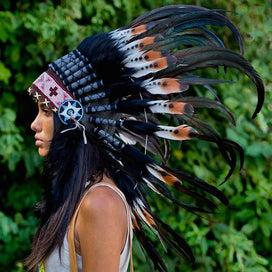 Brown Tips Chief Headdress - 75cm