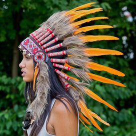 Light Orange Chief Headdress - 65cm