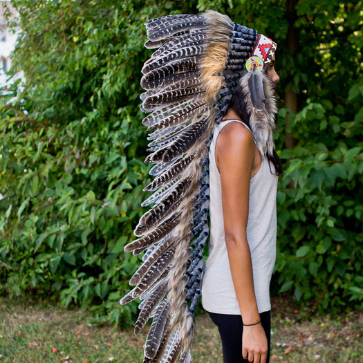 White Shaded War Bonnet - 130cm
