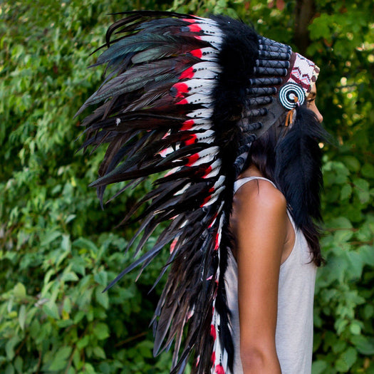 Red Tips Indian Headdress - 95cm