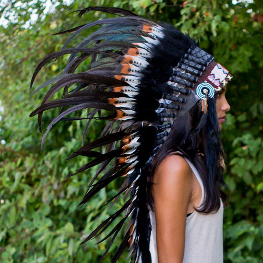 Brown Tips Indian Headdress - 95cm