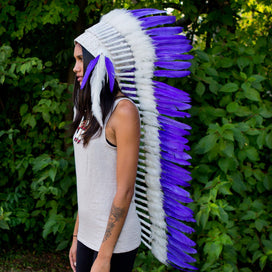 White-Purple War Bonnet - 130cm