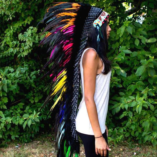 Mixed Colors War Bonnet - 130cm