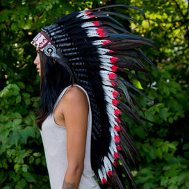 Red Tips Indian Headdress - 95cm