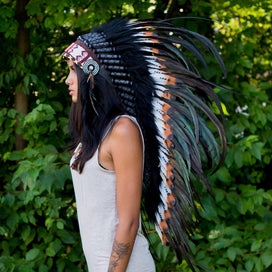 Brown Tips Indian Headdress - 95cm