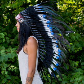 Blue Tips Indian Headdress - 95cm