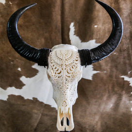 Buffalo Skull - Tribal Carving 1