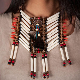 Beige-Red Breastplate