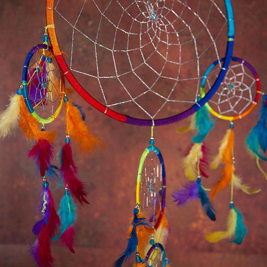 Multi-Colored Dreamcatcher With Feathers