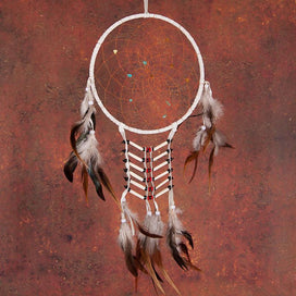 White Dreamcatcher With Feathers
