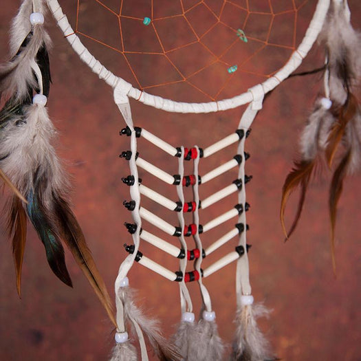 White Dreamcatcher With Feathers
