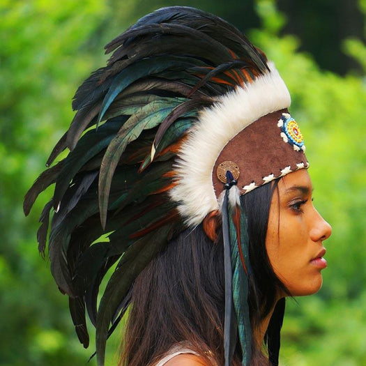 Black Feather Headdress - Indian Headdress