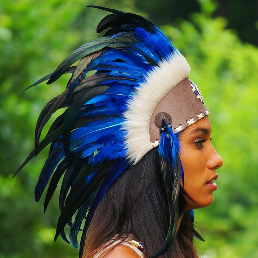 Royal Blue Feather Headdress by Novum Crafts