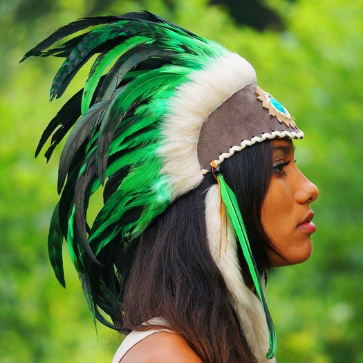 Green Feather Headdress by Novum Crafts