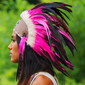 Pink Feather Headdress