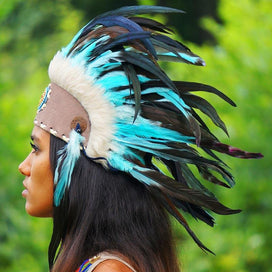 Turquoise Feather Headdress