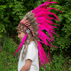 Kids Headdress - Hot Pink