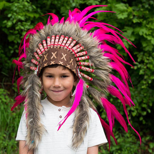Kids Headdress - Hot Pink
