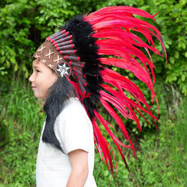 Kids Headdress - Red & Black