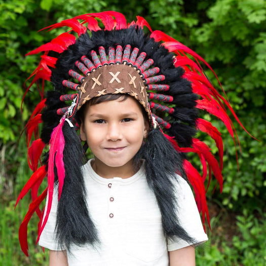 Kids Headdress - Red & Black