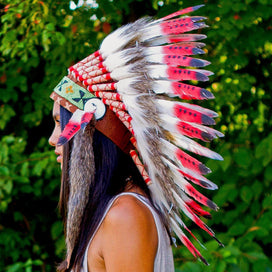 Red Tips Chief Headdress - 65cm