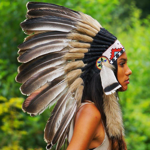 White-shaded Black Indian Headdress by Novum Crafts