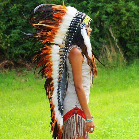 Orange war bonnet by Novum Crafts