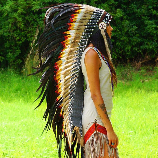 Mixed Rasta Style War Bonnet - 130cm