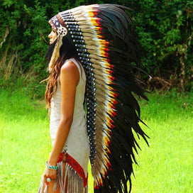 Mixed Rasta Style War Bonnet - 130cm