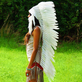 Blissful White War Bonnet - 130cm