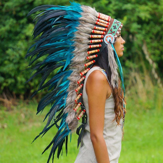 Aqua Indian headdress by Novum Crafts