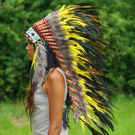 Yellow Indian Headdress - 95cm