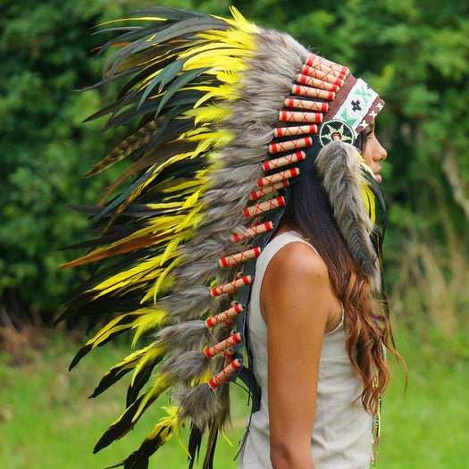 Yellow Indian Headdress - Indian Headdress