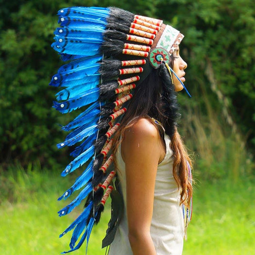 Dark Blue Indian Headdress - 90cm