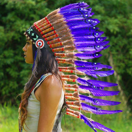 Purple Indian Headdress - 90cm