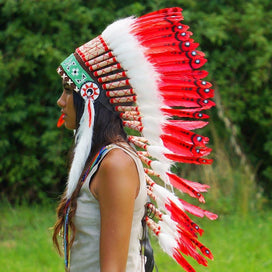 Red Indian Headdress - 90cm
