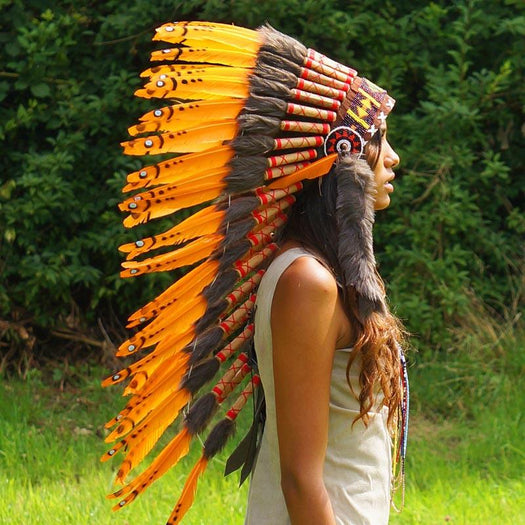 Orange Indian headdress by Novum Crafts