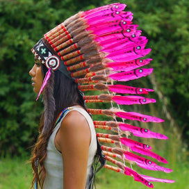 Pink Indian Headdress - 90cm