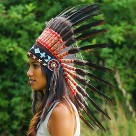 Black Chief Headdress - 65cm