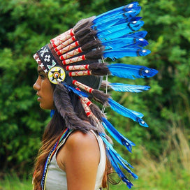 Royal Blue Chief Headdress - 65cm