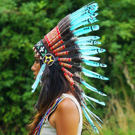 Turquoise Chief Headdress - 65cm