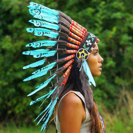 Turquoise Chief Headdress - 65cm