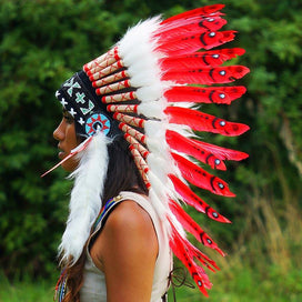 Red Indian Chief Headdress - 65cm