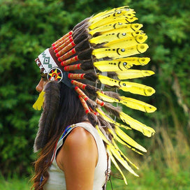 Yellow Chief Headdress - 65cm