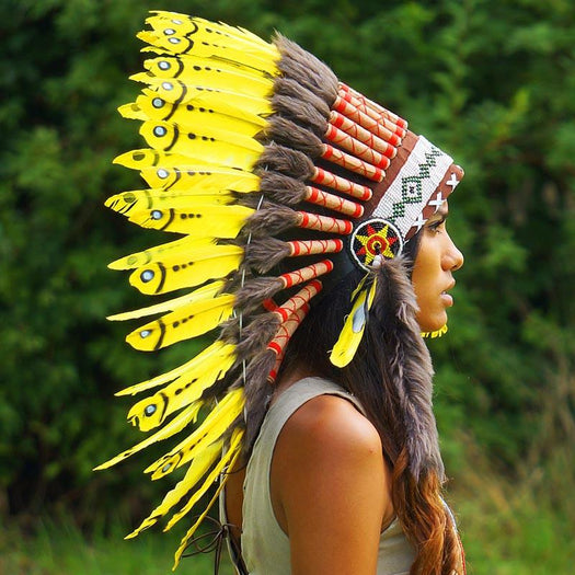 Yellow Chief Headdress - 65cm