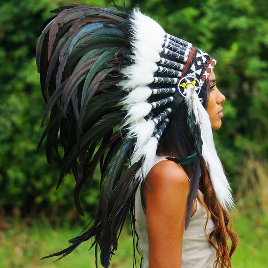 Black Native American Headdress - 75cm