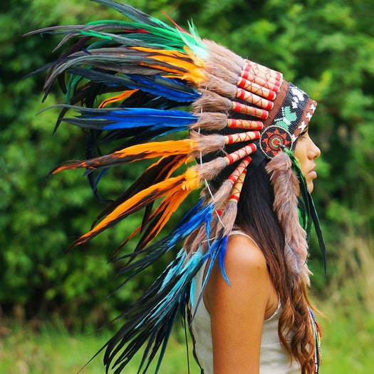 Mixed Colors Native American Headdress by Novum Crafts