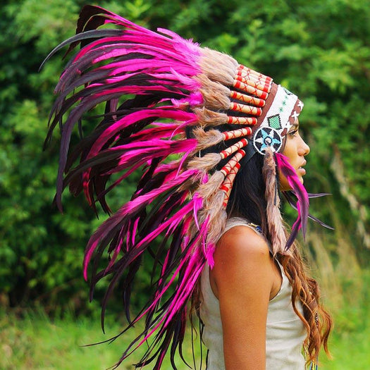 Pink Native American Headdress by Novum Crafts