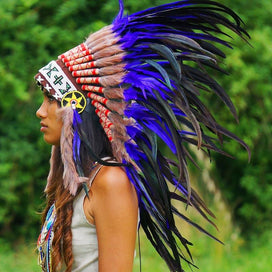 Purple Native American Headdress - 75cm
